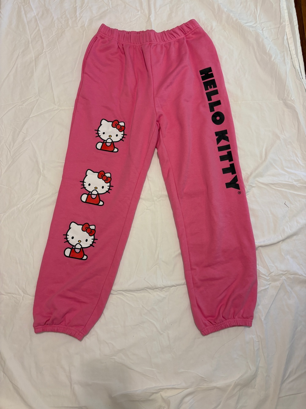 Hello Kitty Pink Graphic Joggers with Character Prints